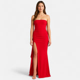 Ancienne Monde | Women's High-Slit Bustier Dress – Bold Elegance, Contemporary Evening Glamour