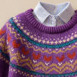 Warm Purple Jacquard Jumper Aveline