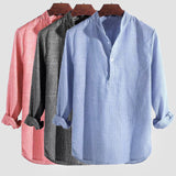 Men's Casual Long-Sleeve Striped Shirt