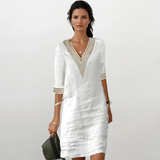 Mariana - Cotton and Linen Women's Dress