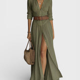 Amélia — Elegant Maxi Dress with Collar