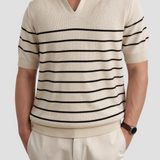 Men's Striped Short-Sleeve Polo – Timeless & Versatile