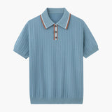 Theo | Knitted Summer Polo with Contrast Collar