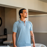 Theo | Knitted Summer Polo with Contrast Collar