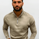 Lorenzo Bianchi | Luxury Men's Jumper with Short Zip and Timeless Style