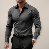 Men's Elegant Professional Slim-Fit Stretch Shirt