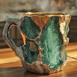 Coffee Cups with Embedded Mineral Crystals