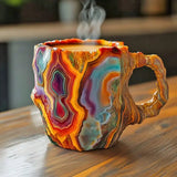 Coffee Cups with Embedded Mineral Crystals