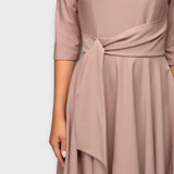Ana - Elegant Midi Dress with Tie Belt