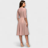Ana - Elegant Midi Dress with Tie Belt