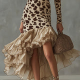 Olga – Leopard Print Midi Dress