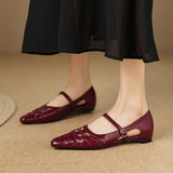 Quenby | Pointed Lattice-Cutout Mary Jane Flat
