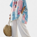 Valentina – Comfortable Essential Linen Top and Bamboo Striped Trousers