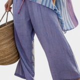 Carlotta – Elegant Lavender and Sky Blue Top and Linen Trousers