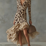 Olga – Leopard Print Midi Dress