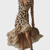 Olga – Leopard Print Midi Dress