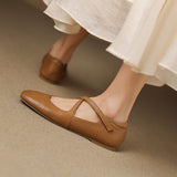 Zeor | Genuine Leather Ballet Flats