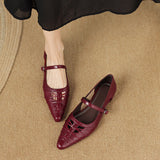 Quenby | Pointed Lattice-Cutout Mary Jane Flat