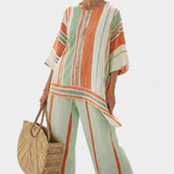 Elisabetta – Elegant Asymmetric Top and Wide-Leg Trousers