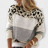 Joana - Casual Jumper with Leopard Print