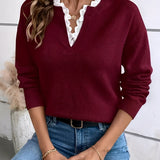 Celina | Chic Knit Jumper with Elegant Lace Collar