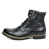 Gijs™ Sturdy Leather Boots for Men with Buckle and Laces