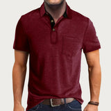 Men's Short-Sleeve Buttoned Comfort Casual Polo