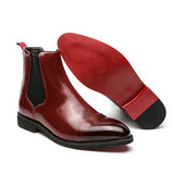 Edgar™ Glossy Chelsea Boots with Red Sole