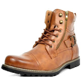 Gijs™ Sturdy Leather Boots for Men with Buckle and Laces