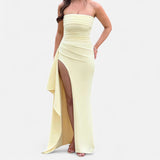 Ancienne Monde | Women's High-Slit Bustier Dress – Bold Elegance, Contemporary Evening Glamour