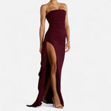 Ancienne Monde | Women's High-Slit Bustier Dress – Bold Elegance, Contemporary Evening Glamour