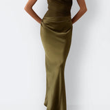 Elara | Asymmetric Satin Evening Dress