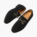Elias | Men's Suede Slipper with an Elegant Metal Detail