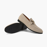 Elias | Men's Suede Loafers with a Chic Metal Detail