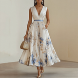 Renata | Elegant Pleated Maxi Dress