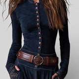 Graciete - Suede Dress with Belt