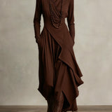 Arielle - Vintage Asymmetric Turtleneck Dress