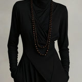Arielle - Vintage Asymmetric Turtleneck Dress
