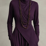 Arielle - Vintage Asymmetric Turtleneck Dress