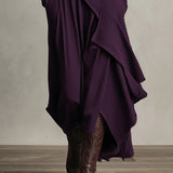 Arielle - Vintage Asymmetric Turtleneck Dress