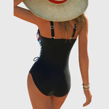 Cross-Front Sculpting Swimsuit