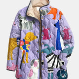 Iverie | Casual Quilted Jacket with Dog Print