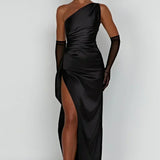 Ana | Draped Satin Evening Dress