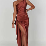 Ana | Draped Satin Evening Dress