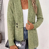 Tessa | Ribbed Knit Cardigan with Button Tab