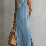 Julia | Denim Dress with Vintage Lace Details