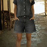 Stephanie | Casual Short Denim Set