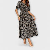 Amelia – Round Neck Dress with Floral Print