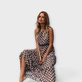 Dona - Polka Dot Boho Midi Dress