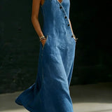 Vera | Long Button-Up Denim Dress